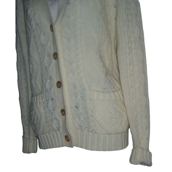Vintage 70's Exclusive Imports Sweater Cardigan Prep School Academia Cable Knit - Picture 7 of 13